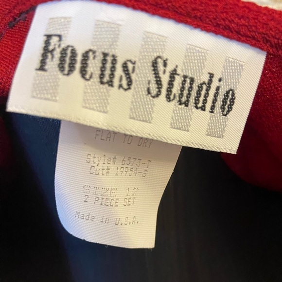 Vintage Focus Studio Red Sparkle Open Front Cardigan Blouse Jacket - Picture 10 of 12